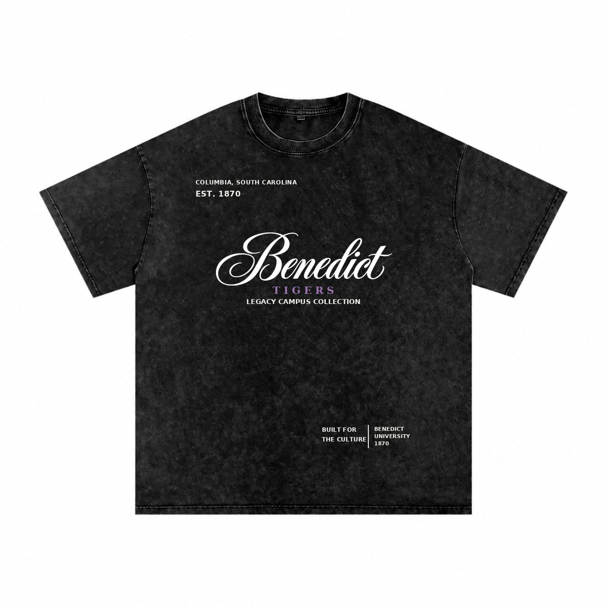 Benedict washed black short sleeve shirt front