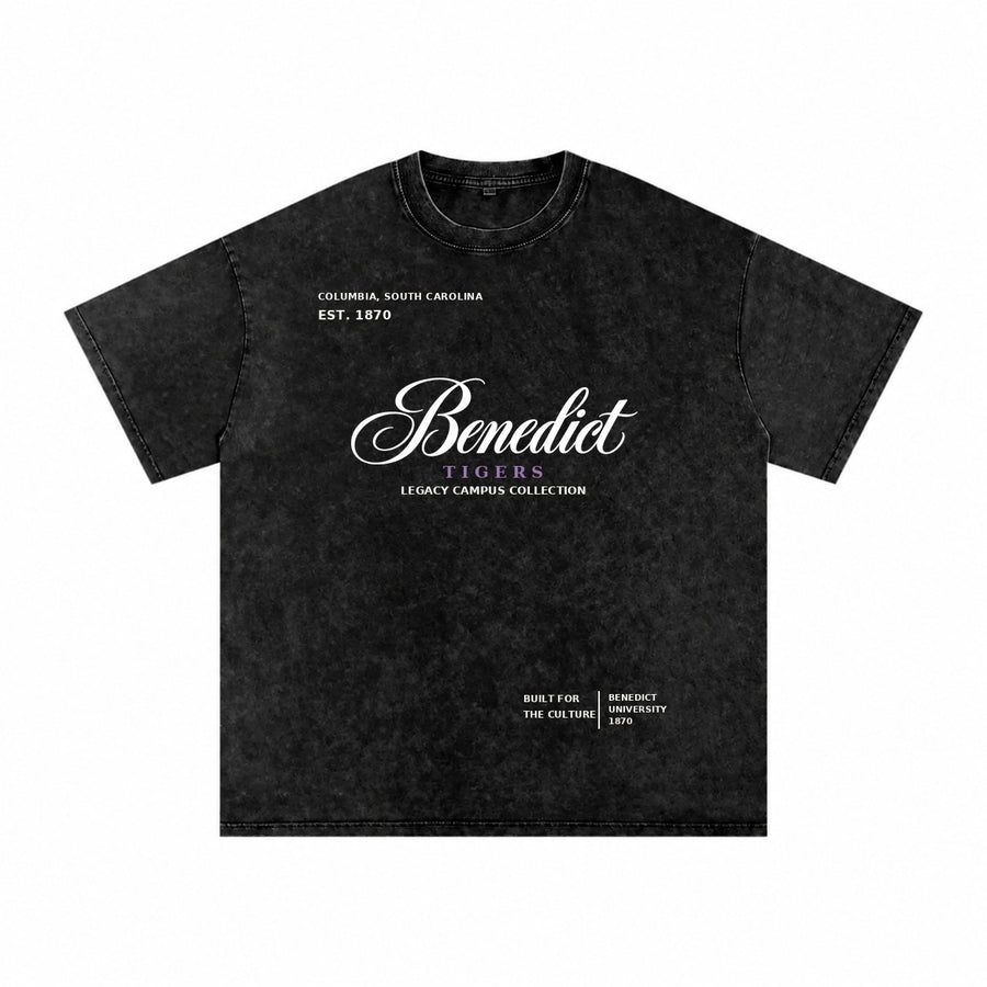 Benedict washed black short sleeve shirt front