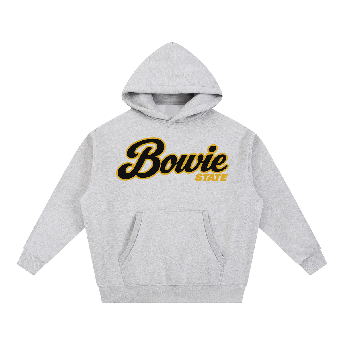 Bowie State Campus Collection oversized hoodie on white background