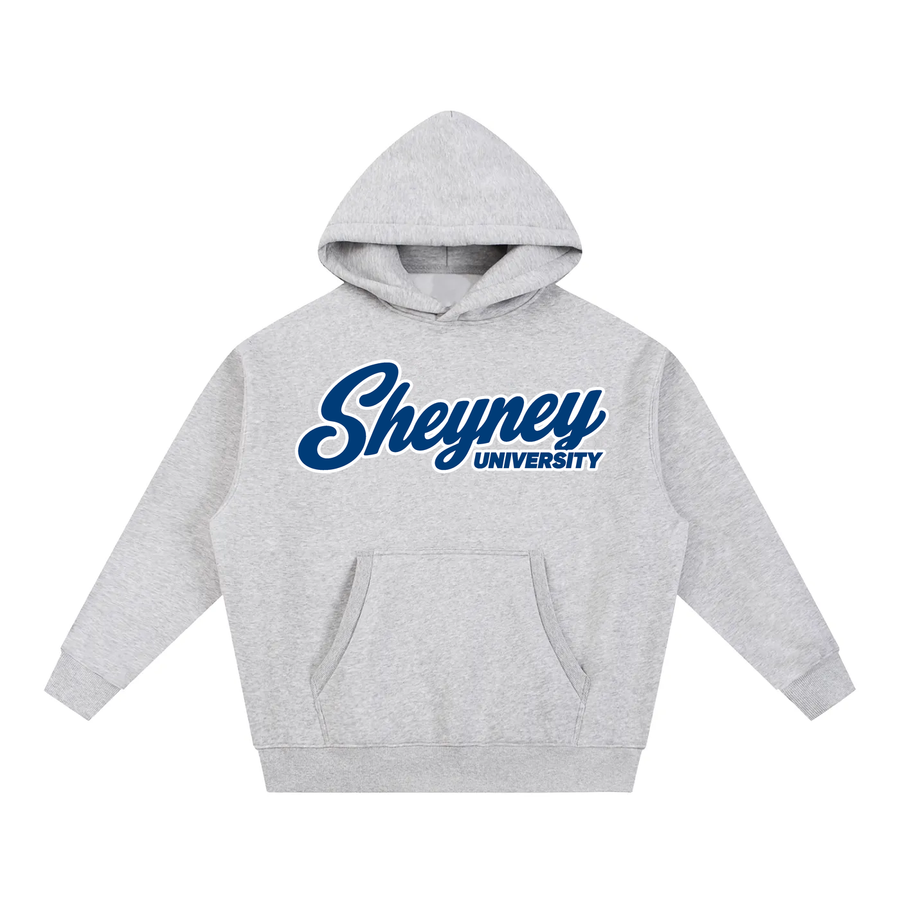 Cheyney University Campus Collection oversized hoodie on white background