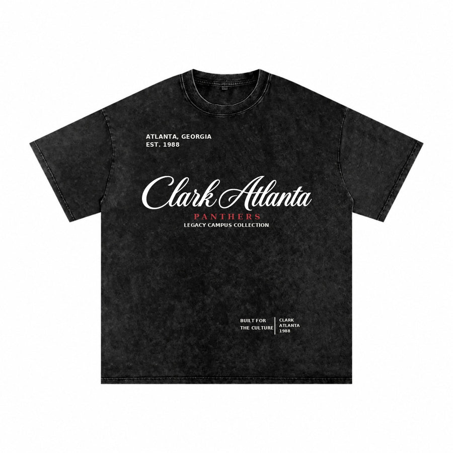 Clark Atlanta short sleeve washed black front mockup
