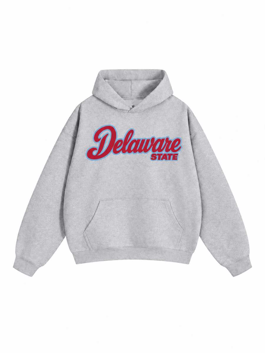 Delaware State Essential Heavyweight Hoodie front