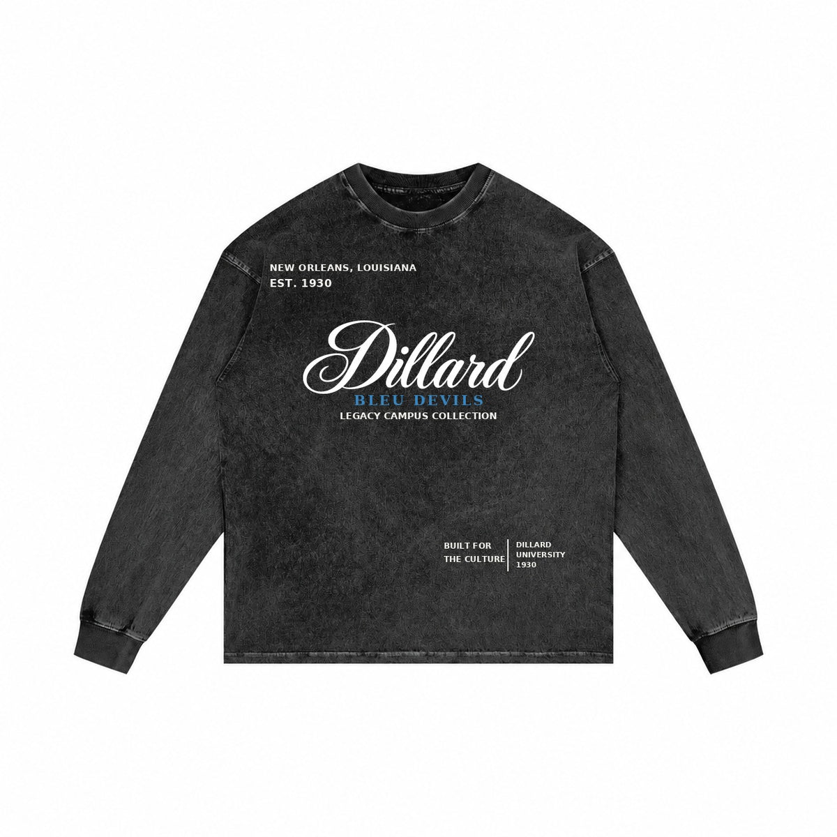 Dillard washed black long sleeve shirt front