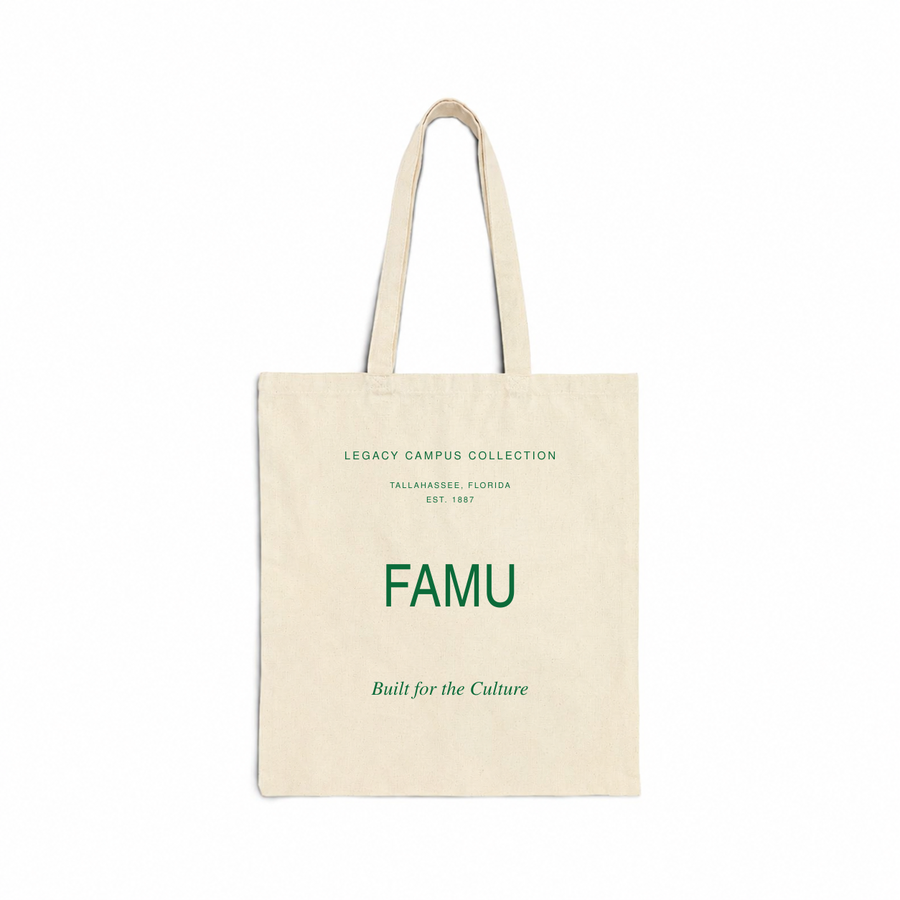 FAMU Legacy Campus Tote in natural canvas