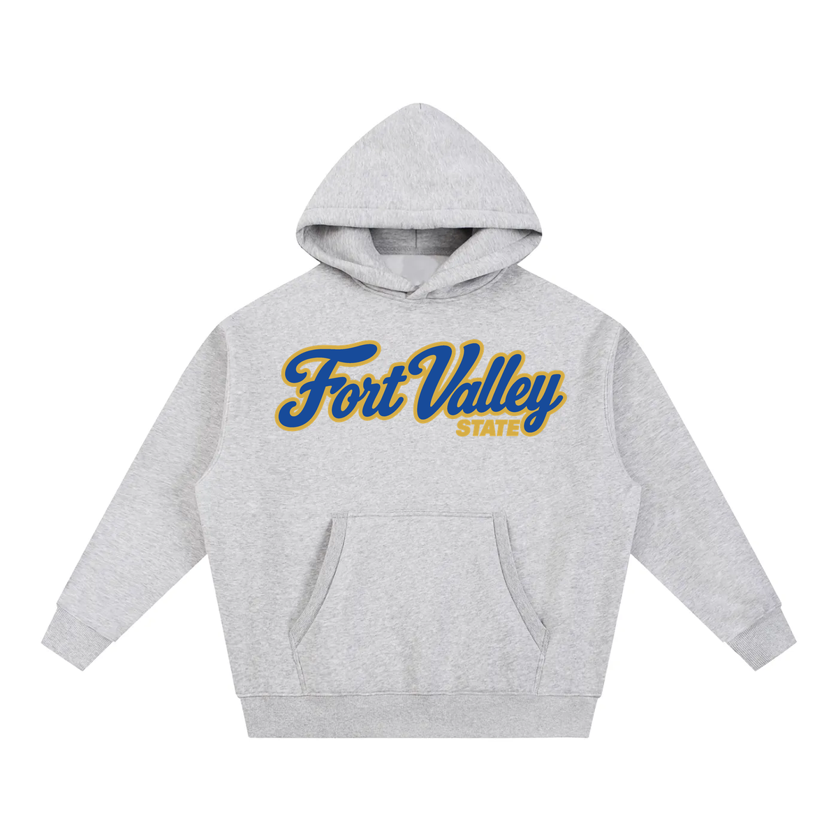 Fort Valley State Campus Collection oversized hoodie on white background