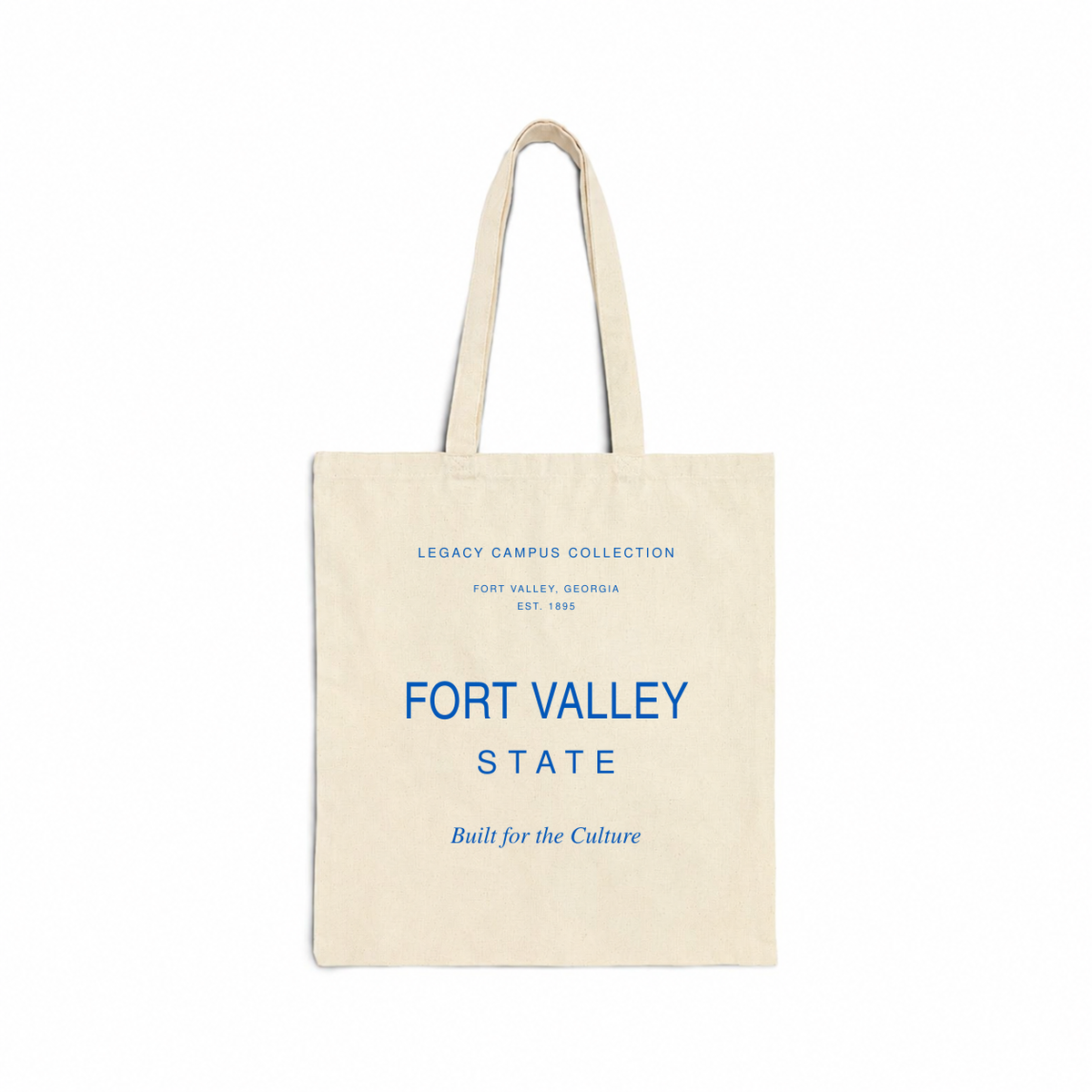 Fort Valley State Legacy Campus Tote in natural canvas
