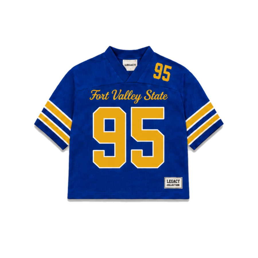 Fort Valley State Legacy Jersey in regular school colors, front view