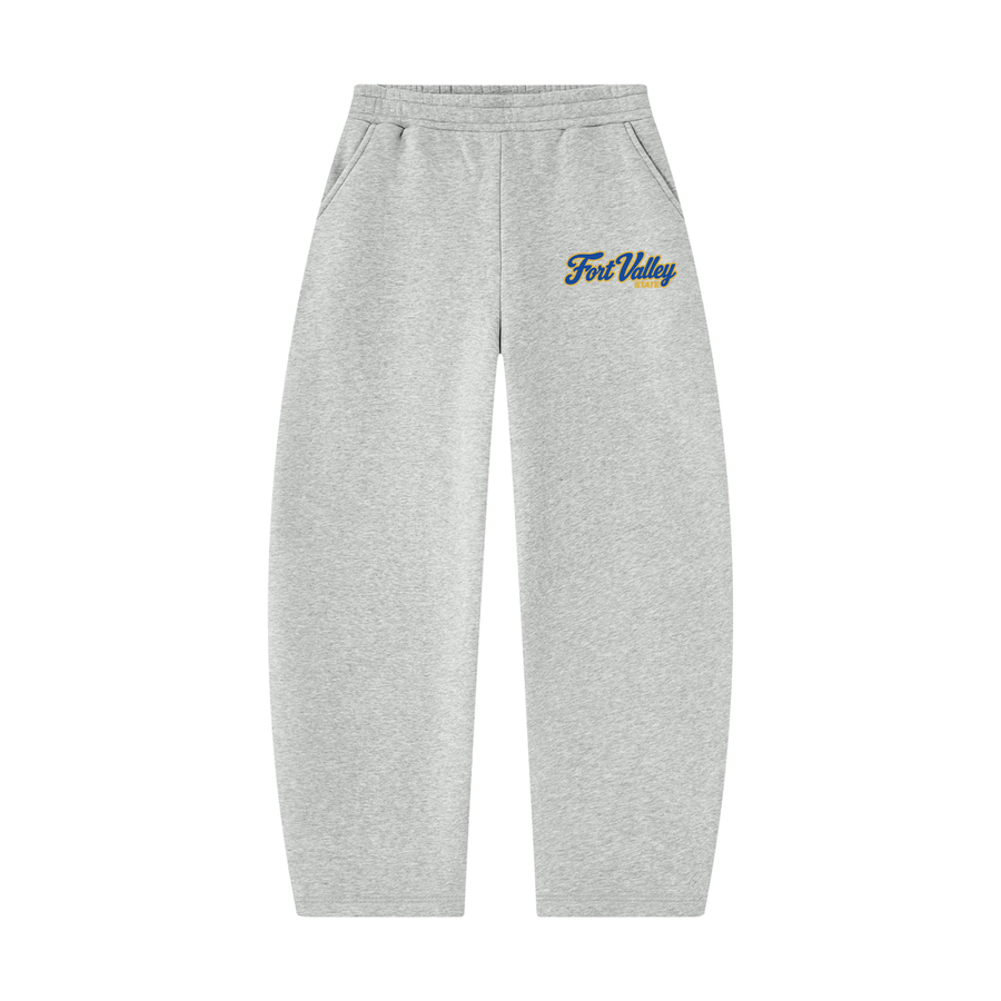Fort Valley State Campus Collection wide leg sweatpants on white background