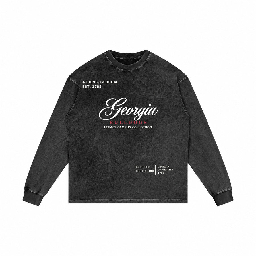 Georgia washed black long sleeve shirt front