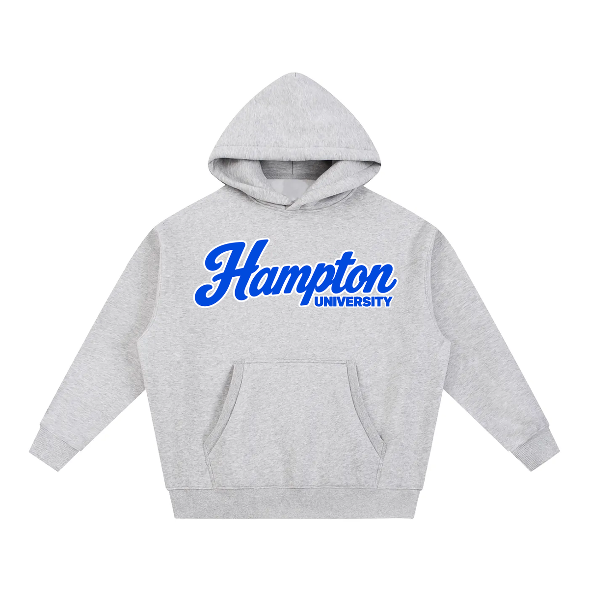 Hampton University Campus Collection oversized hoodie on white background