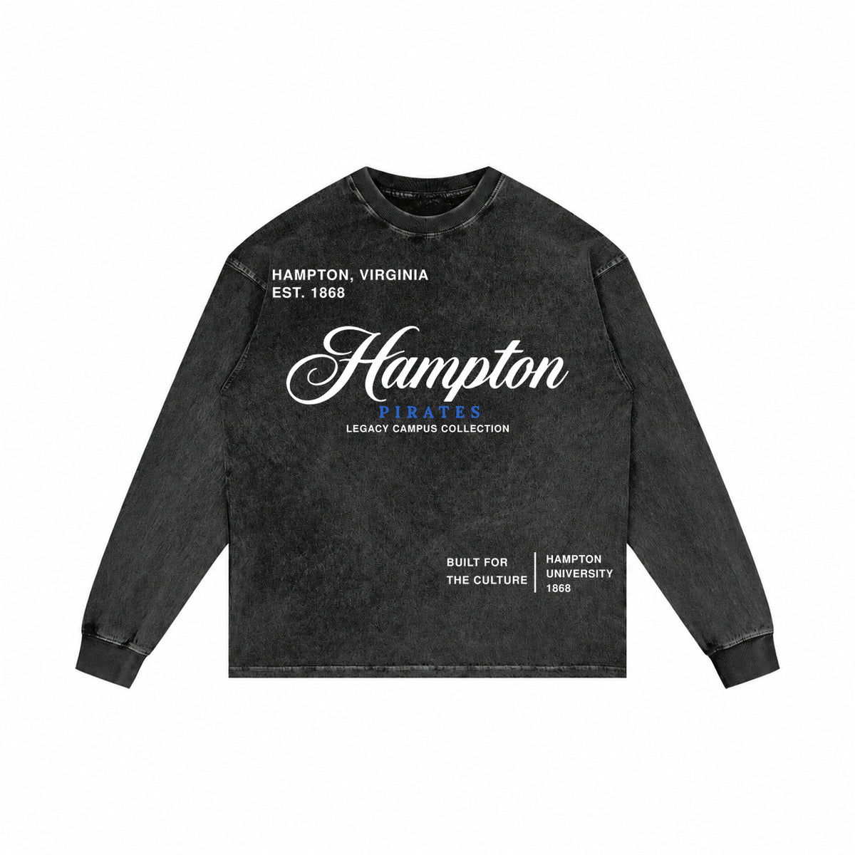 Hampton washed black long sleeve shirt front