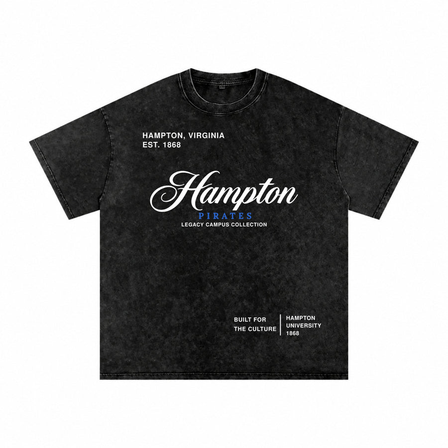 Hampton washed black short sleeve shirt front