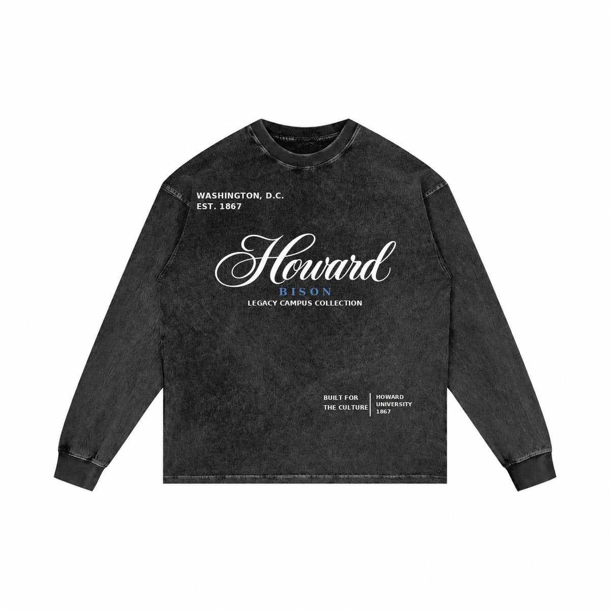 Howard washed black long sleeve shirt front