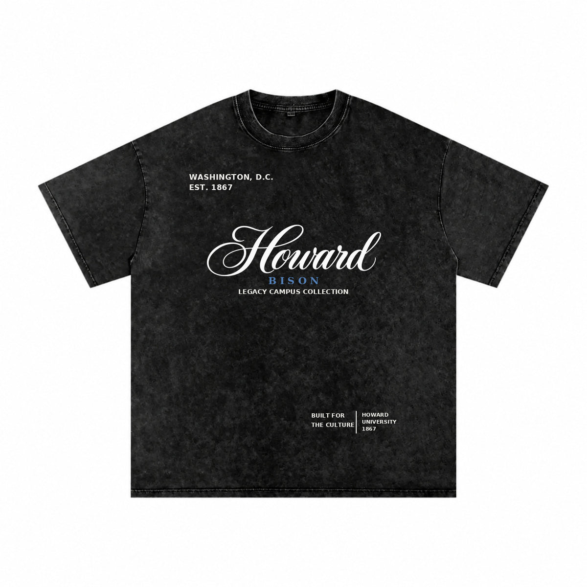 Howard washed black short sleeve shirt front
