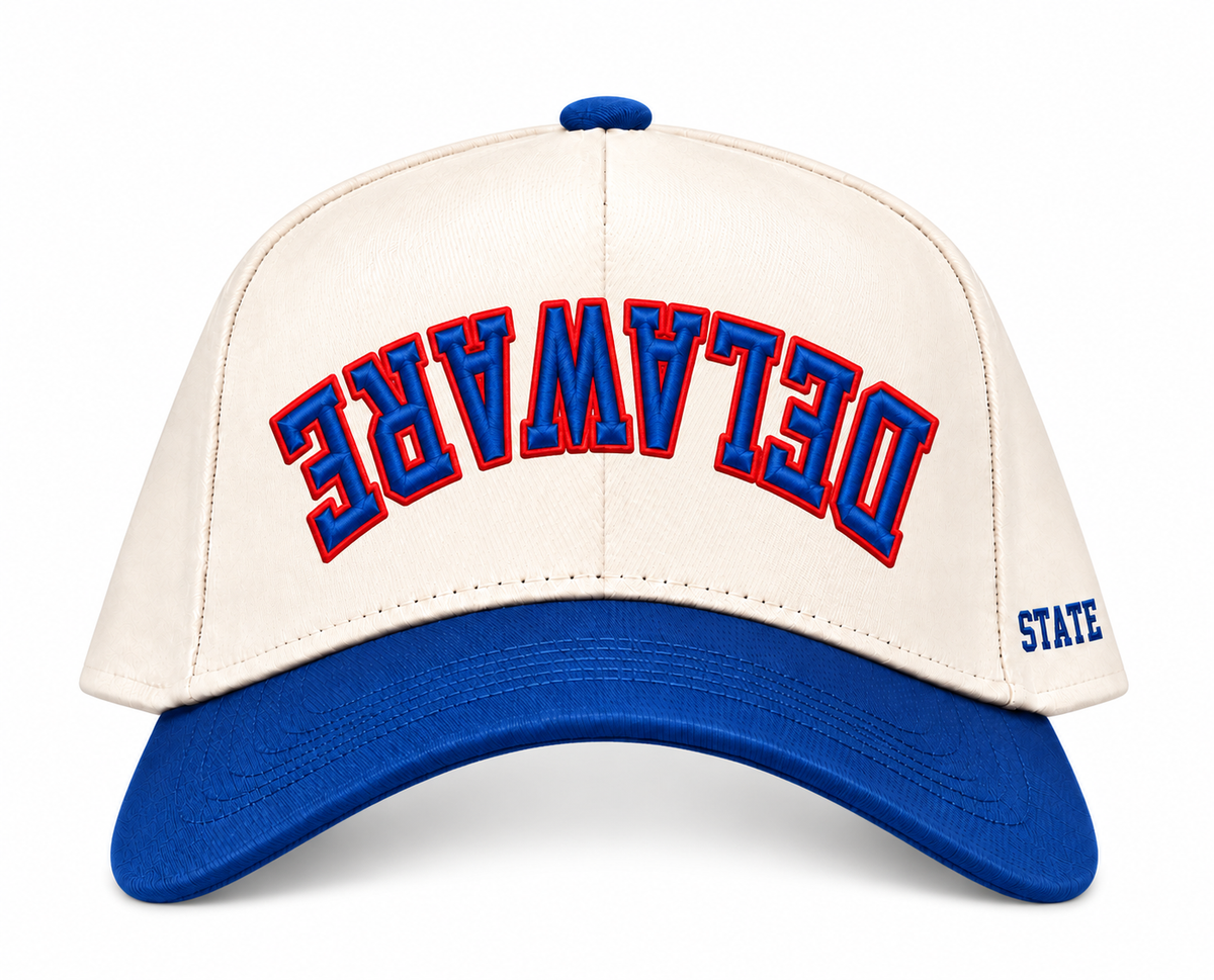 Delaware State upside down Legacy Campus cap front product image