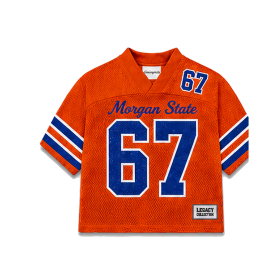 Morgan State Legacy Jersey in regular school colors, front view