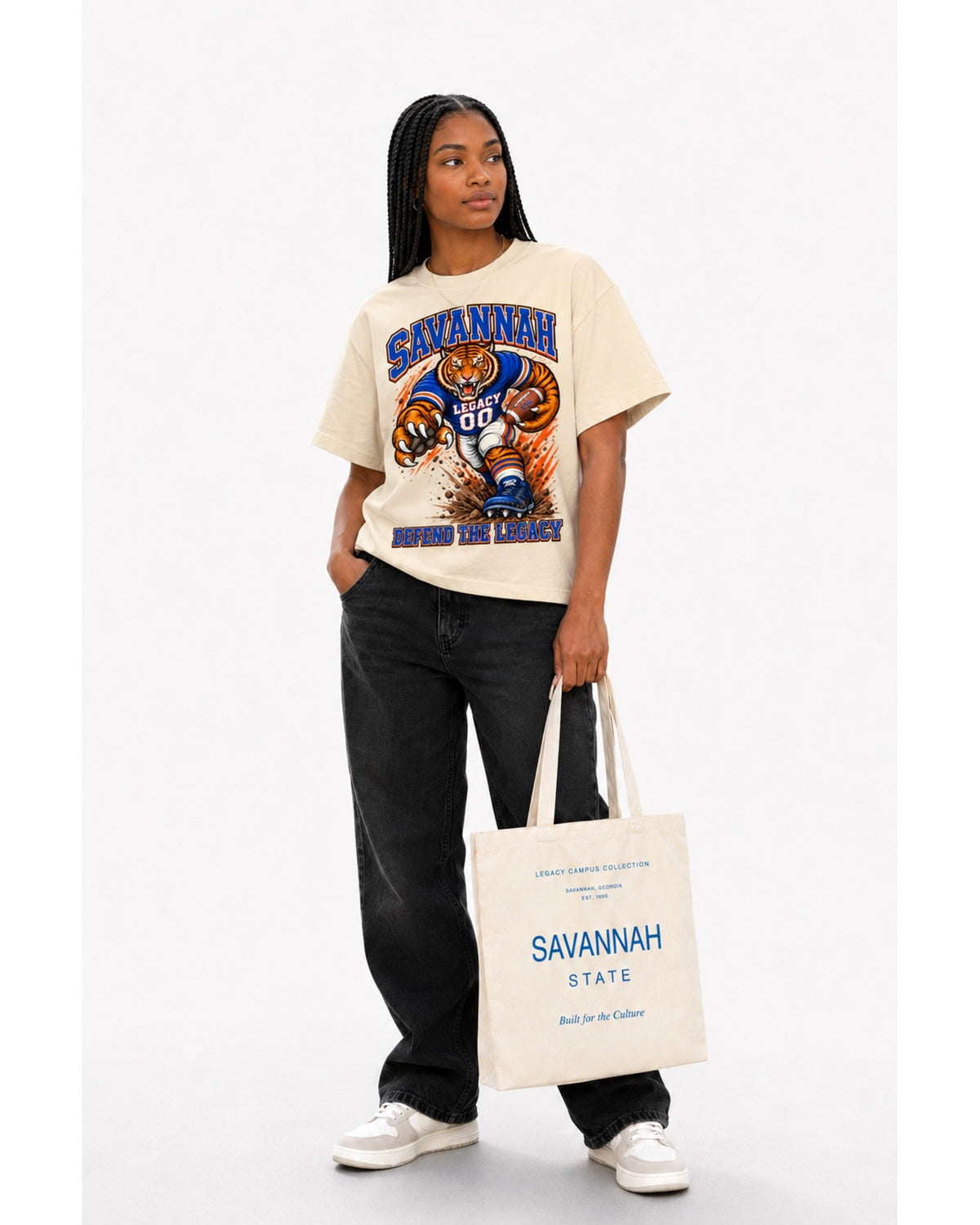 Savannah State Defend tee studio hero