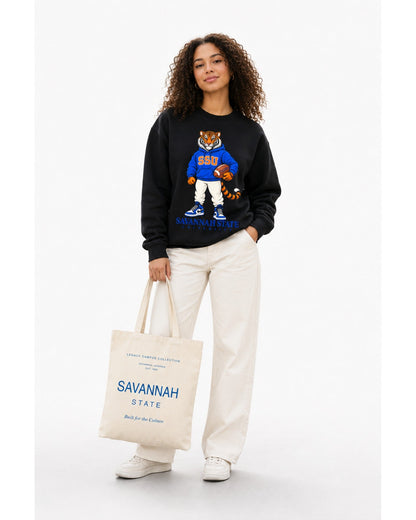 Savannah State campus tote with Legacy crewneck