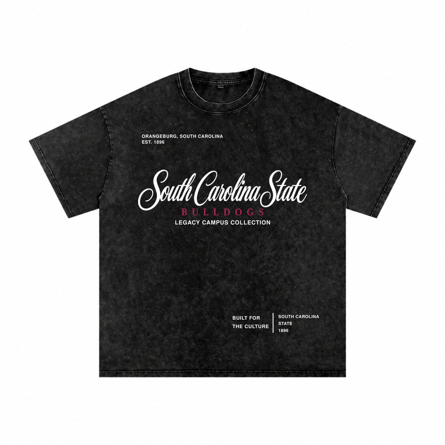 South Carolina State washed black short sleeve shirt front