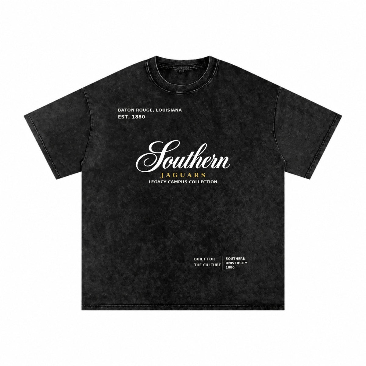 Southern washed black short sleeve shirt front
