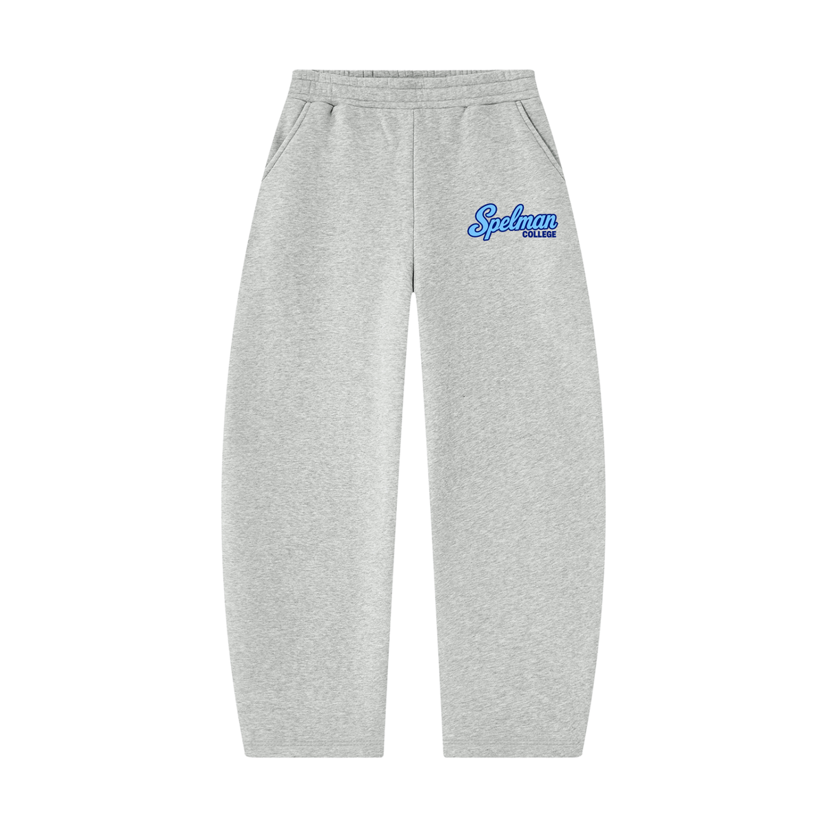 Spelman College Campus Collection wide leg sweatpants on white background