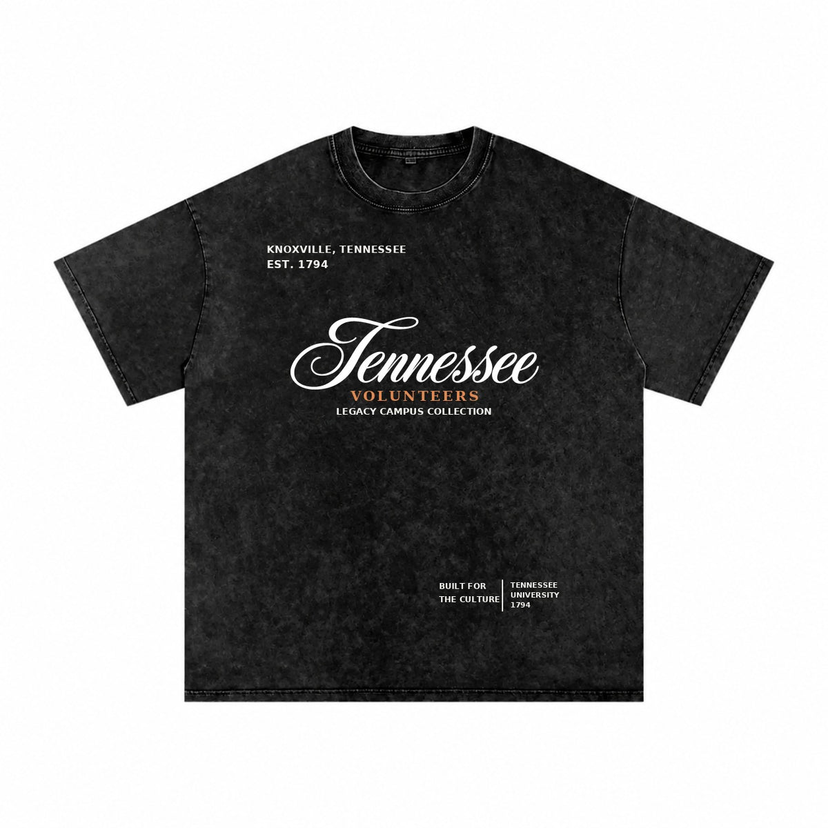 Tennessee washed black short sleeve shirt front