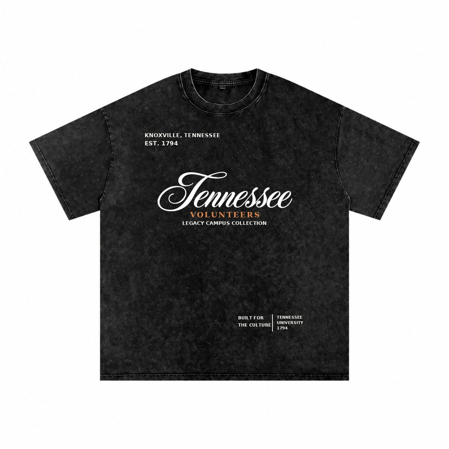 Tennessee washed black short sleeve shirt front