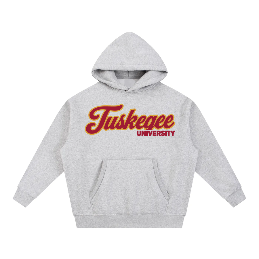 Tuskegee University Campus Collection oversized hoodie on white background