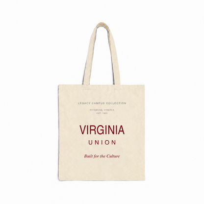 Virginia Union Legacy Campus Tote in maroon and gray