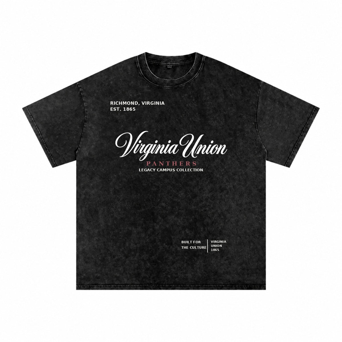 Virginia Union washed black short sleeve shirt front