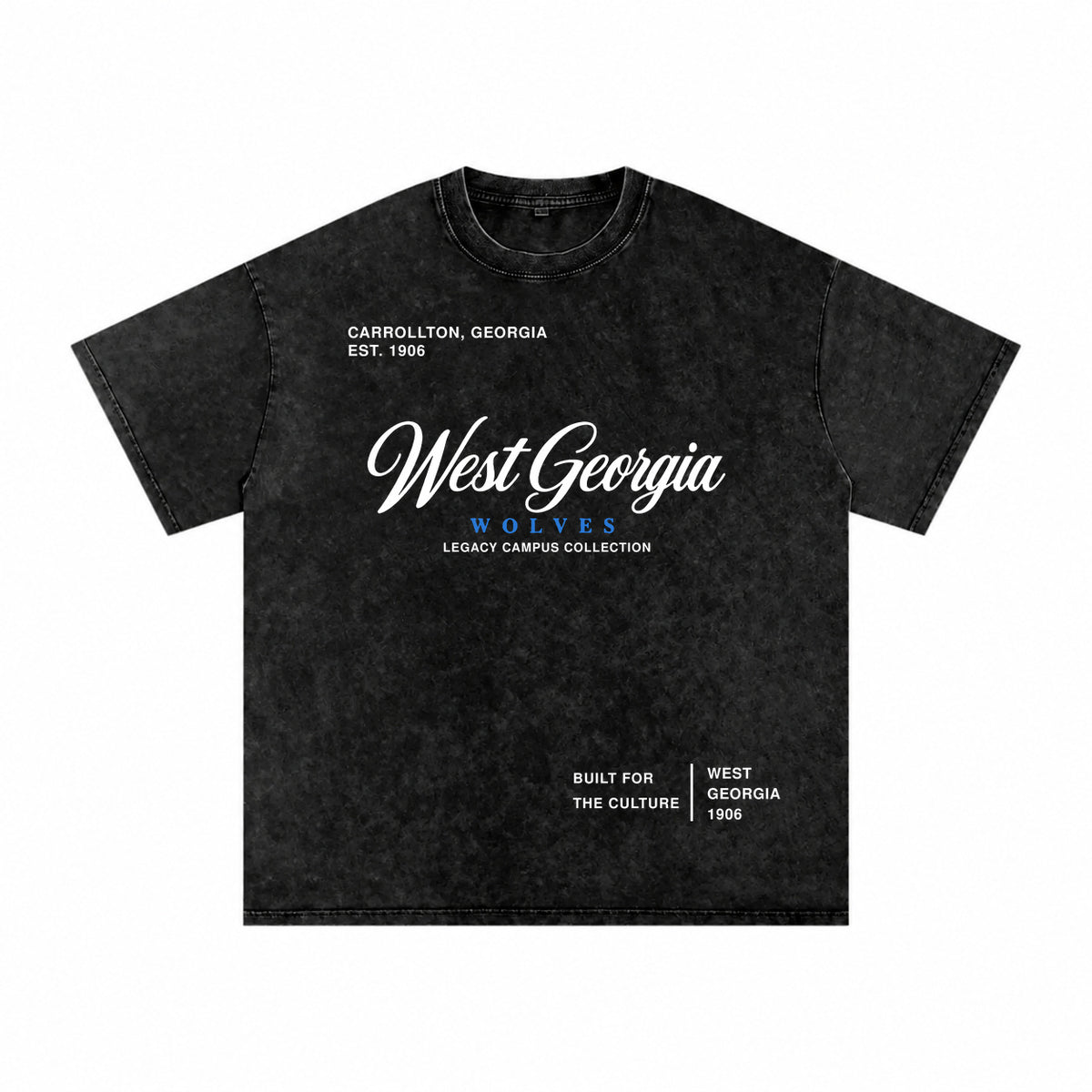West Georgia washed black short sleeve shirt front