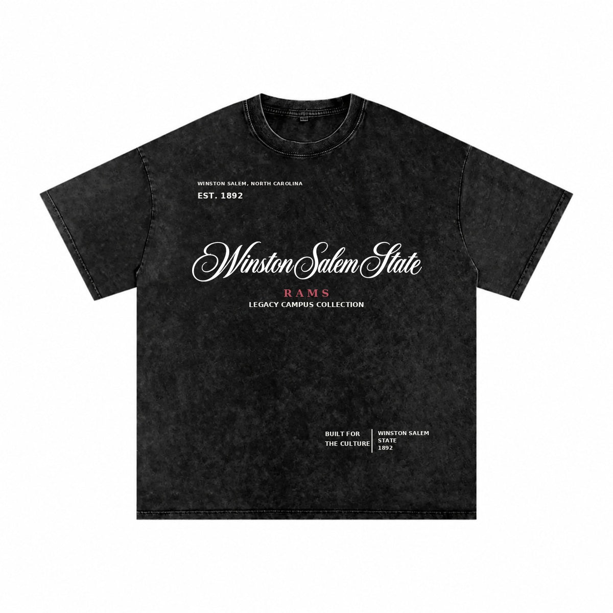 Winston Salem State washed black short sleeve shirt front